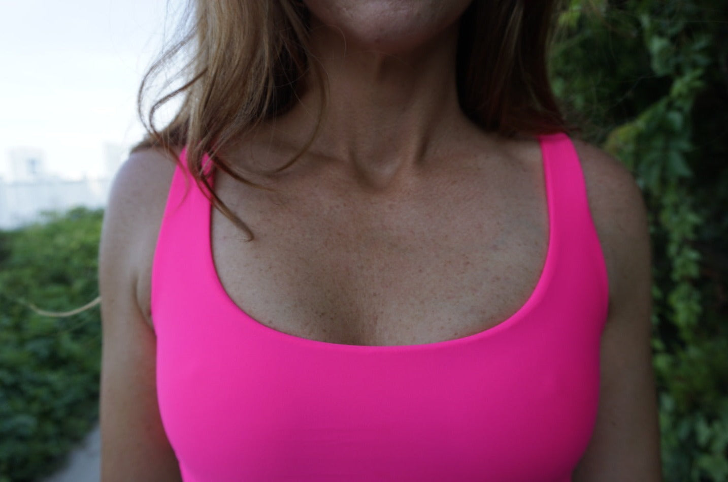 Fluorescent Flamingo Pink Bikini Top